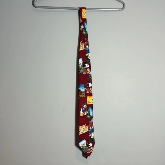 Vintage Disney Mickey Donald Goofy Postcard Tie Red Mickey Unlimited - Picture 5 of 5